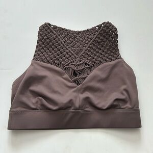 Carbon38 Sayang Canggu Macrame Sports Bra Brown Size Small
